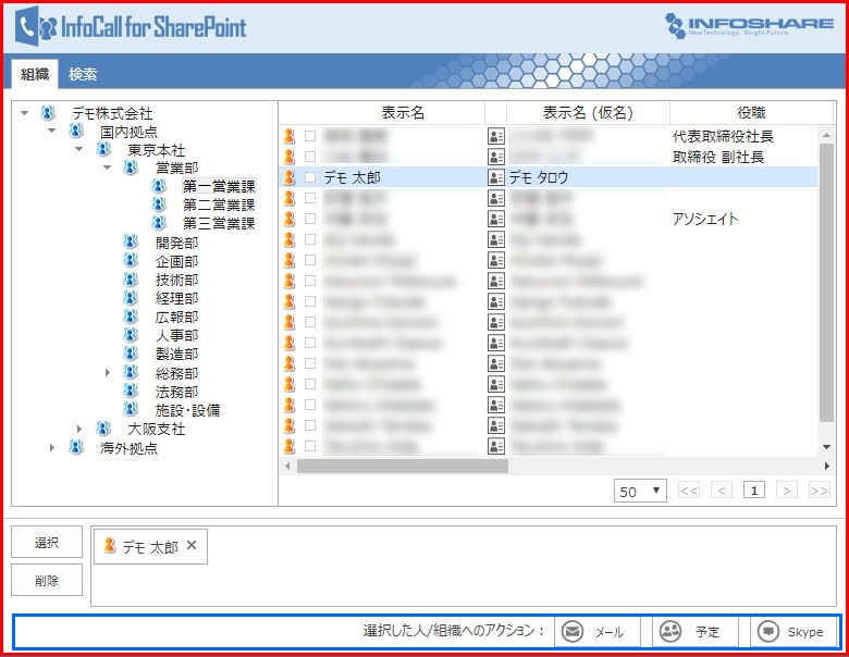 [181205-5]InfoCall UI 組織　選択ぼかし